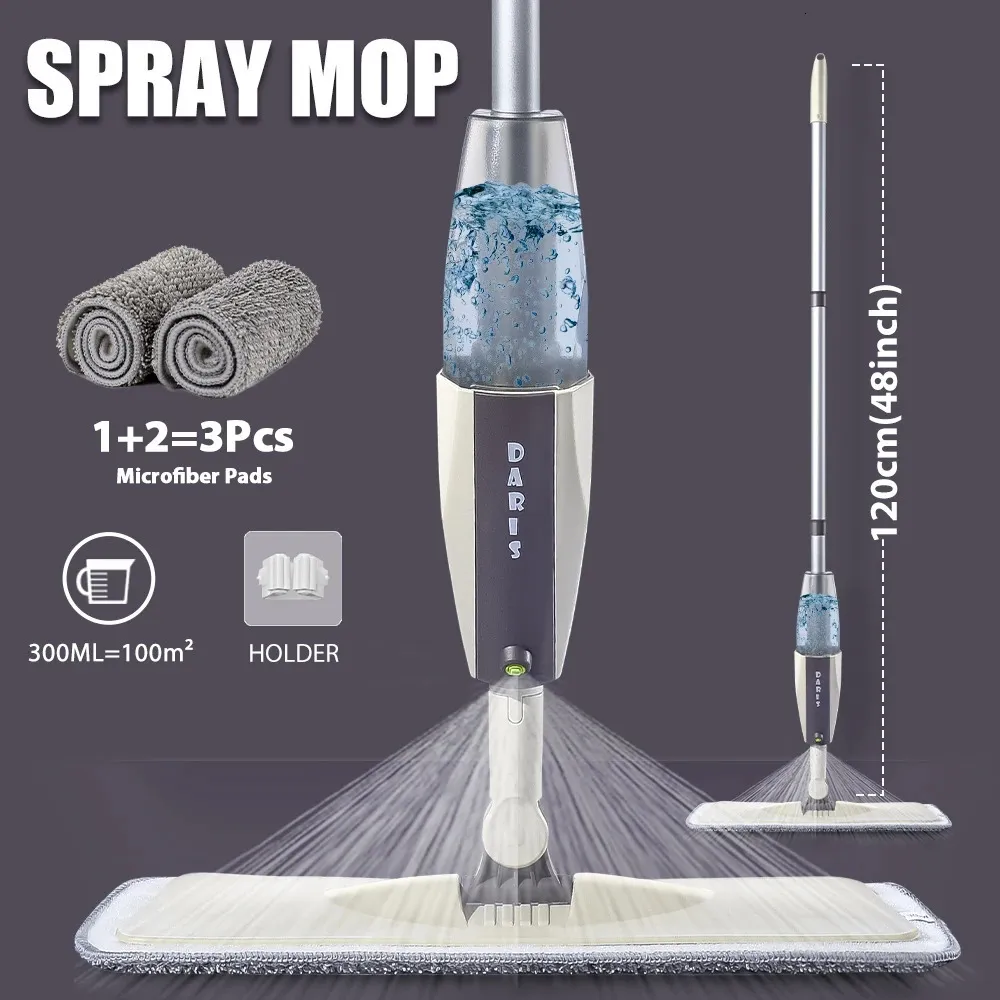 MOP de piso de pulverização com almofadas de microfibra reutilizáveis ​​MOP MOP DE MANHA DE MANUSE PARA A LAMINAÇÃO DE CERAMICA LAMINAÇÃO DE CONUZER CASA Limpeza de piso 231220