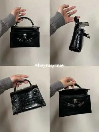 Akilyle Luxury Designer Totes Bag Hill из натуральной кожи!Ручная сумка через плечо на одно плечо с узором под крокодила, черная, серебристая