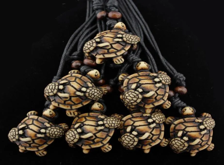 Gioielli di moda all'ingrosso 12 pezzi/lotto uomo imitazione femminile yak osso intagliato la collana di tartarughe per le tartarughe per fortunato regalo MN5703048310