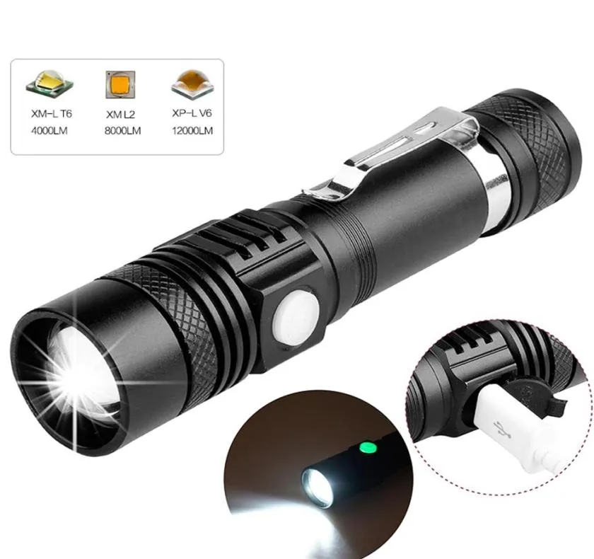 مشاعل المصابيح الضوئية 6200LM سوبر مشرق LED USB LINTERNA TORCH T6 L2 V6 TIPS BICYCLE LIGHT 18650 RESTHARGELIBLE304J7911463