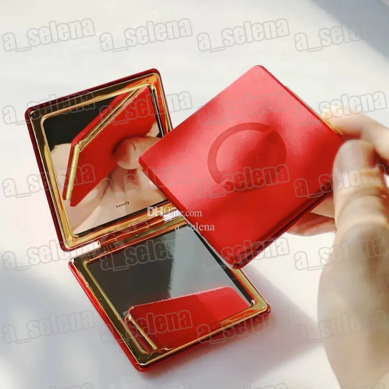 Miroirs compacts de marque, miroir Double face pliable classique, miroir de maquillage Portable en velours