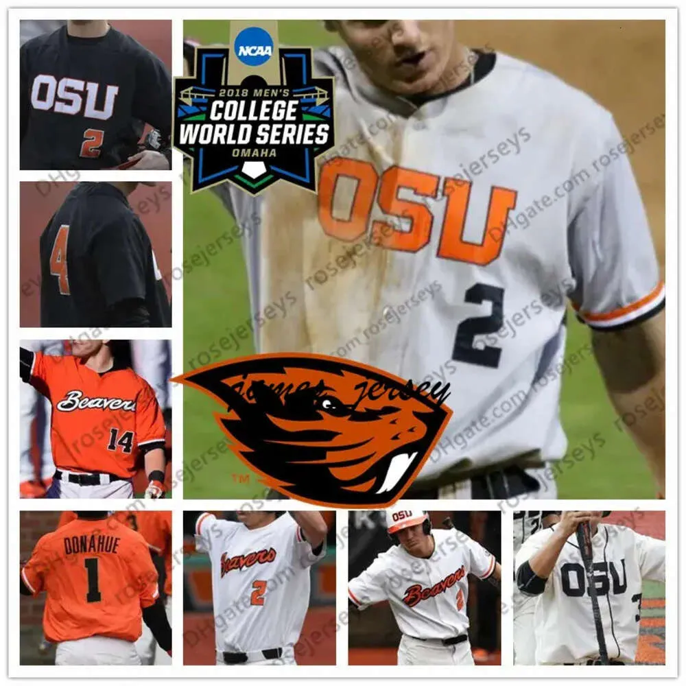 Jam Oregon State Beavers #23 Kevin Abel 8 Michael Conforto 23 Jacoby Ellsbury 11 Trevor Larnach OSU Baseball 2018 CWS Men Młodzież Kid Jersey