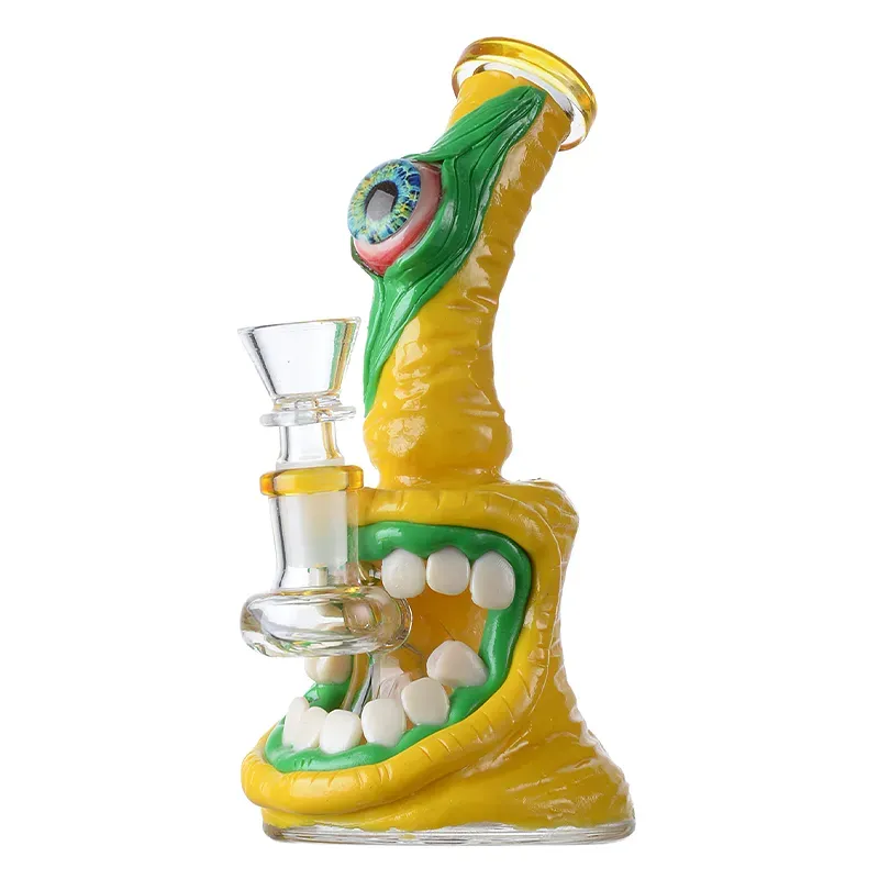 Halloween Style Hookahs Octopus Unique Heady Glass Bong Showerhead Perc Beaker Bongs Eyes Style Oil Dab Rig Wax Rigs Water Smoking Pipe With Bowl