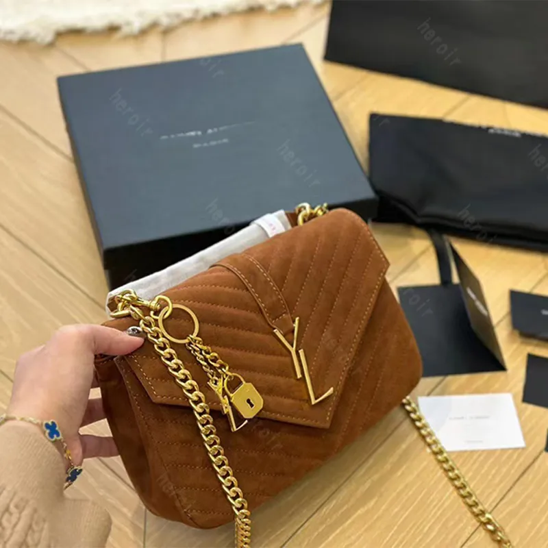 lockhead designer bags women fashion Shoulder bag gold chain bag leather handbags Lady Y type quilted lattice chains flap handbag 2023 Envelope bag