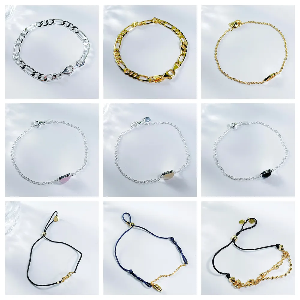 Free Delivery Spanish Bear Jewelry 2023 New Silver Chain Mix Curbed Bracelet Golden Bracelet Jewelry for Women Ready Stock