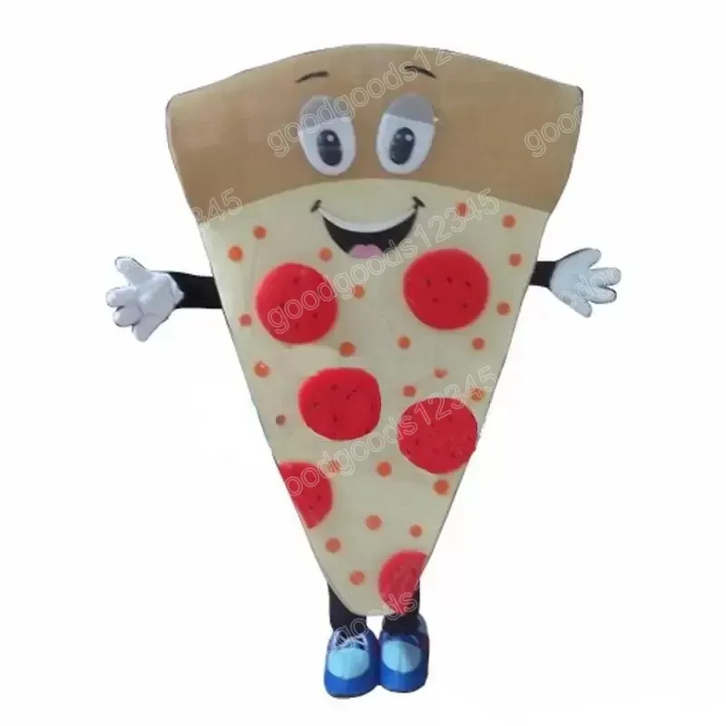 Simpatici costumi della mascotte della pizza Costume da personaggio dei cartoni animati di Natale Vestito da personaggio Carnevale Natale Halloween Taglia per adulti Festa di compleanno Vestito da esterno