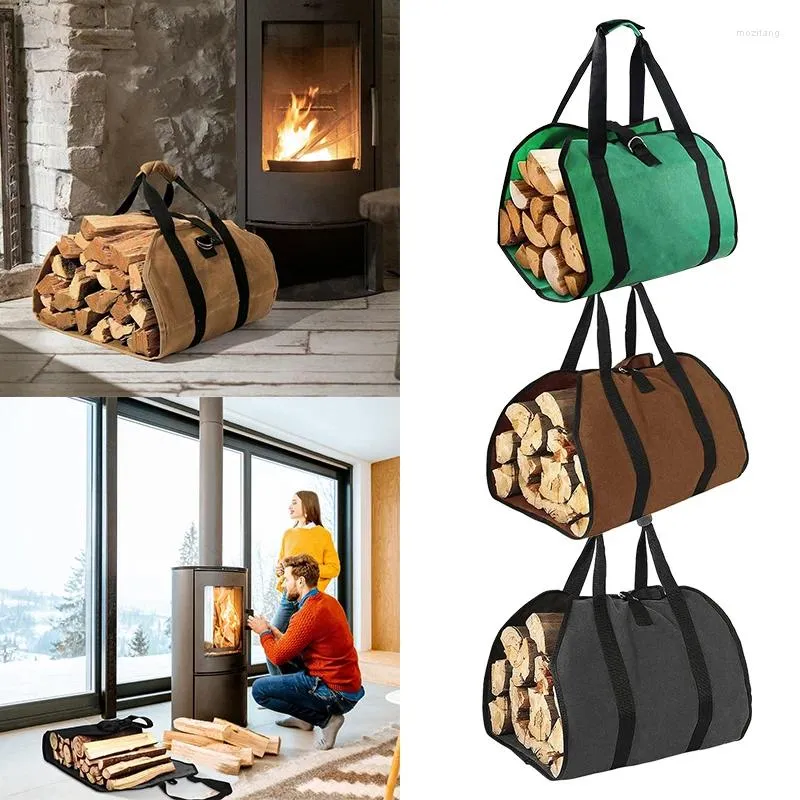 Sacs de rangement Fourre-tout en bois de chauffage Sac de transport de bûches résistant à l'eau Porte-bois pour camping voyage maison