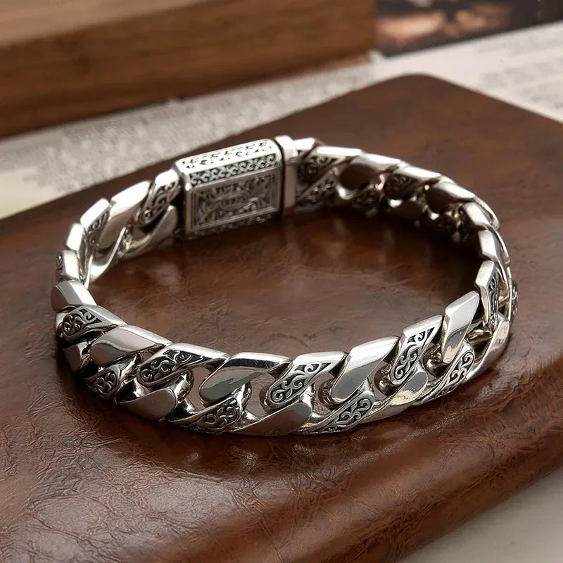 CAKECAKEFANTASTIC  MAN  SILVER925 Vintage Creative 925 Silver Necklace Men's Chic Dragon Axe