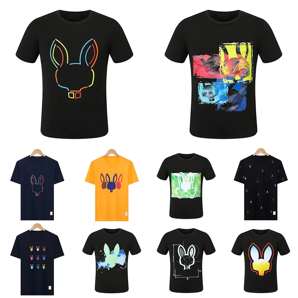 Psychos Bunnys Rabbits Summer CasuaryTシャツメンズレディーススケルトンラビット2024 New Design Multi Style Men Shirt Fashion Designer Tshirtカップル短袖サイズM-3xl