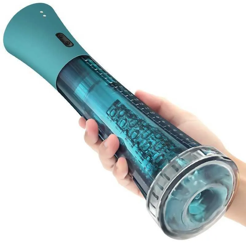 Masturbators Volautomatische vacuümzuiging voor mannen Eikel Masturbatie Massager Penis Stretching Pomp Vliegtuig Cup Volwassen seksuele producten 231221