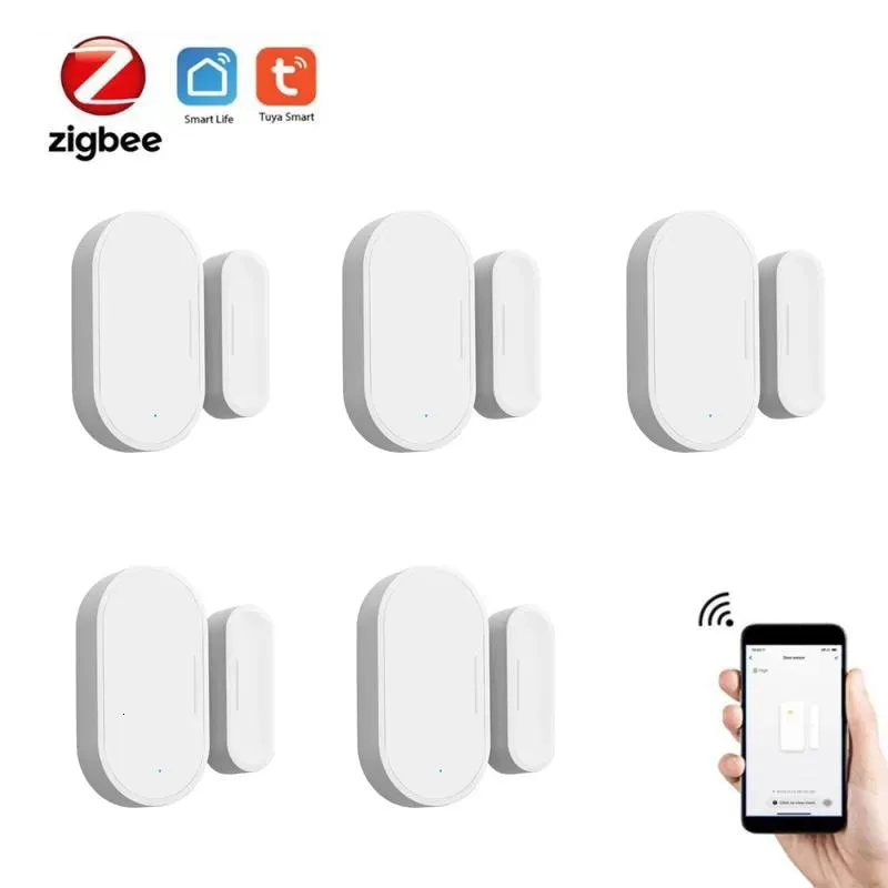 Control Smart Home Control Tuya Door Window Sensor Zigbee Mini Wireless Connection Detector Smart Home Security Work with Alexa Google Hom