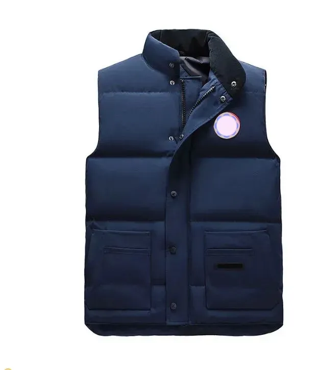 Herr gilet designer jacka väst lyx ner kvinna väst fjäderfylld material kappa grafit grå svart och vit blå pop par kappstorlek xxl