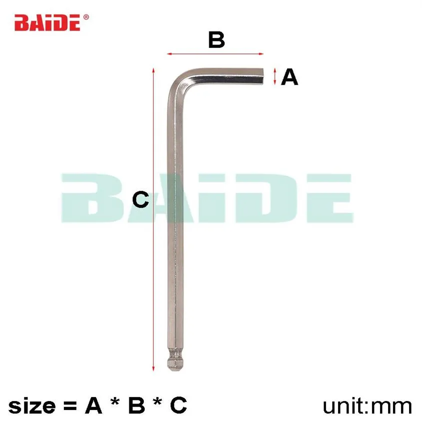 1 5 2 2 5 3 4 5 6 mm Chiave a brugola esagonale con punta a sfera a forma di L per bulloni a testa esagonale Accessori per riparazione bici da bicicletta 1000 pezzi lotto321c