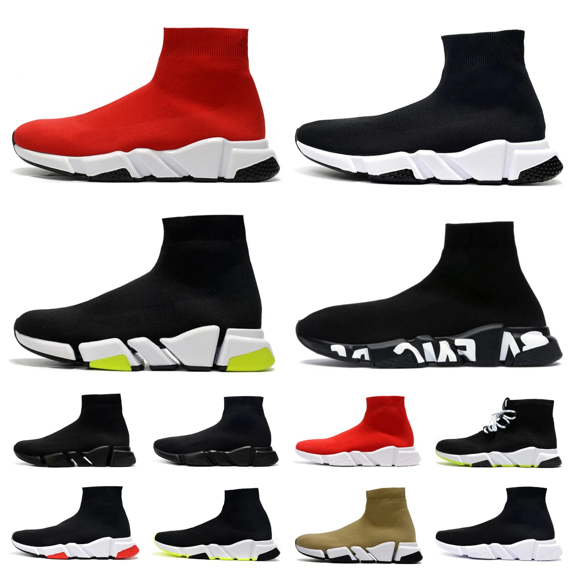 Sock Shoes Designer Mens Casual Shoes Womens Speed ​​Trainer Socks Boot Speed ​​Shoe Runners Runner Sneakers Knit Women 1.0 2.0 Walking Triple Black White Red Spets Sports