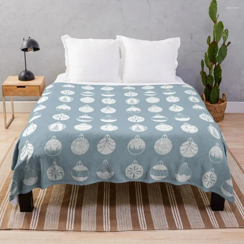 Coperte Ornamento natalizio palline per le vacanze illustration art disegno design- tiro blu coperta carino plaid