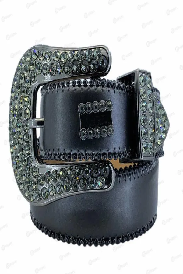 2021 Designer Beltsimon Belts for Men Women Błyszczący Diamentowy Pasek Black9059665