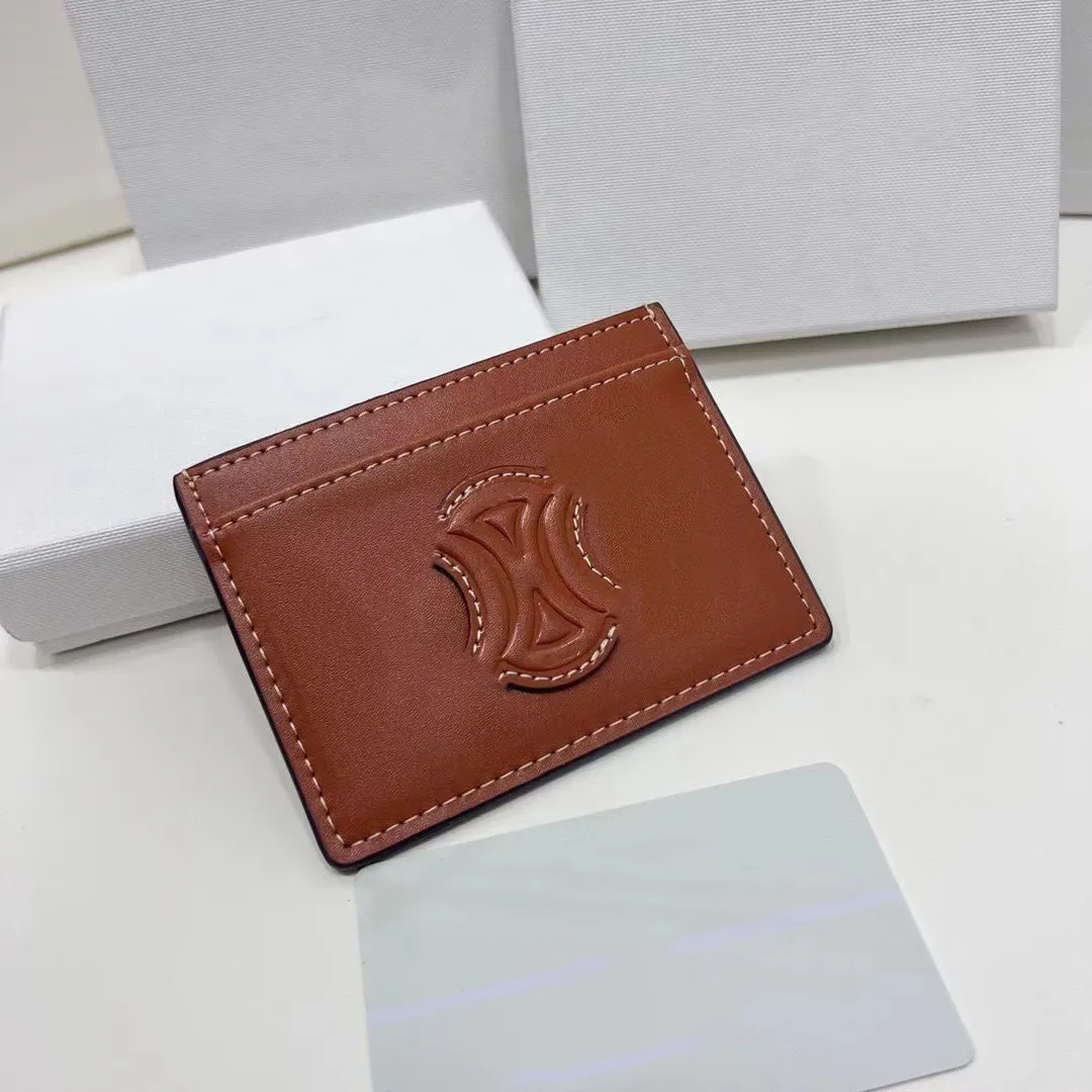 Porte-cartes en cuir pour hommes et femmes, porte-cartes original avec boîte, porte-monnaie de luxe de styliste, portefeuille pour femmes, pochette pour clés