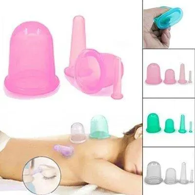 Massager FDA godkände 4st Silicone Anti Cellulite Cups for Cellulite Remover Vacuum Sug Cup for Cellulite Treatment Fascia Massager BL