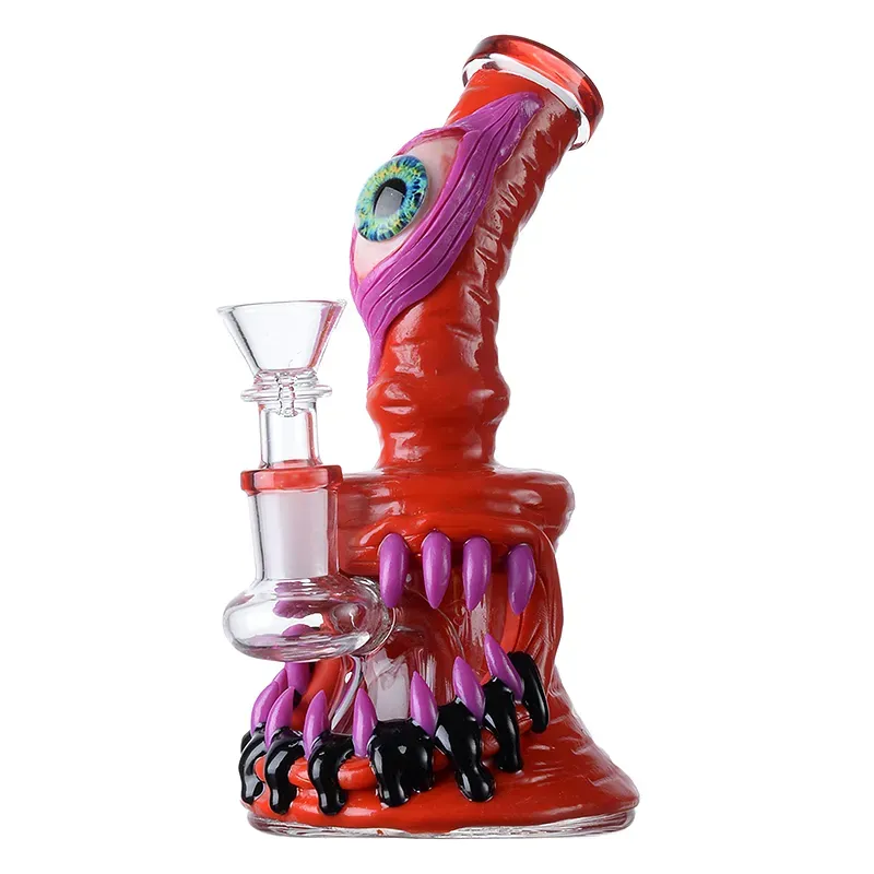 Halloween Style Hookahs Octopus Unique Heady Glass Bong Showerhead Perc Beaker Bongs Eyes Style Oil Dab Rig Wax Rigs Water Smoking Pipe With Bowl