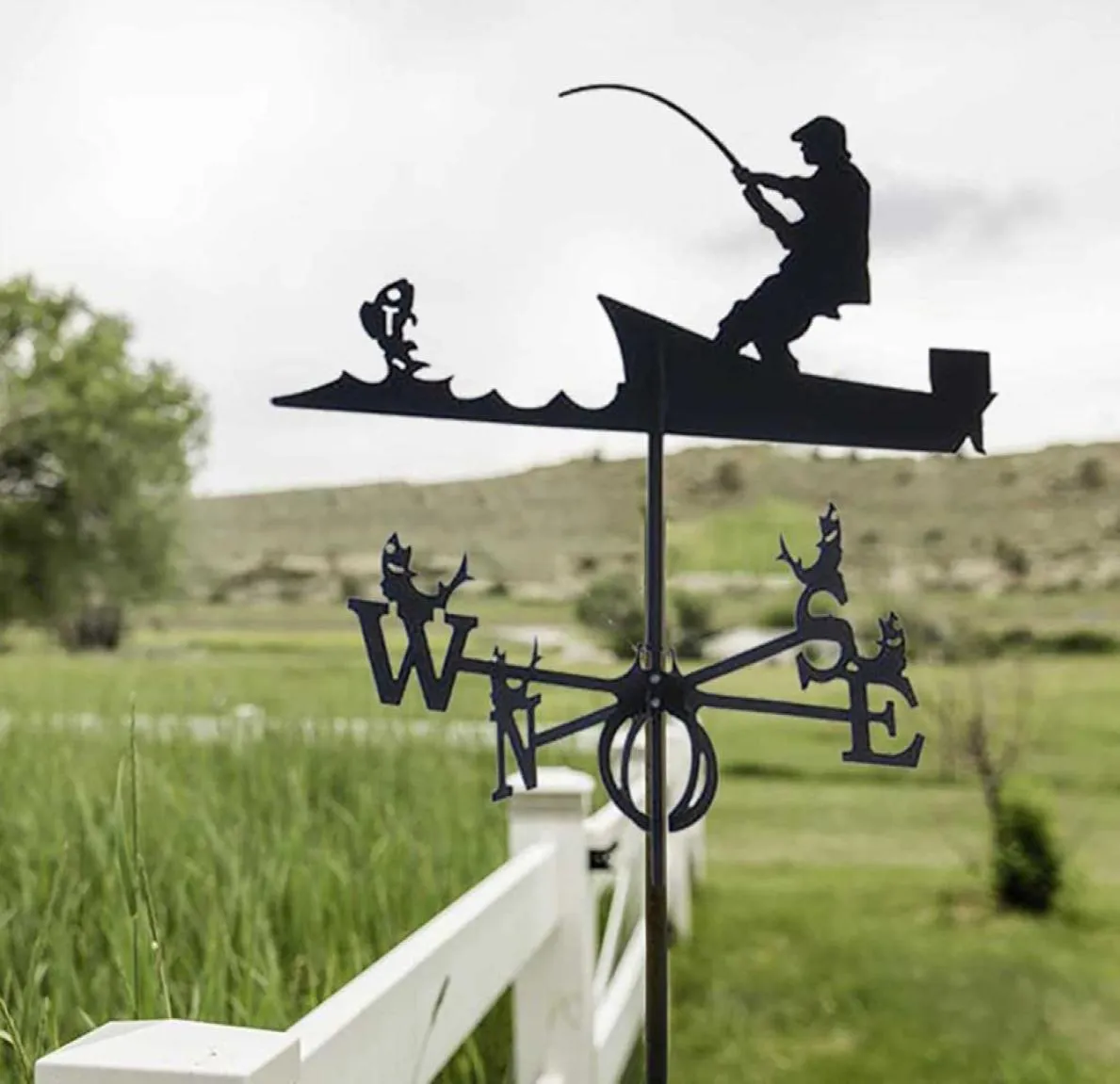 Stainless Steel Weathervane Roof Mount Weather Vane Garden Barn Scene Yard Stake for Home Supplies Decor H09276275642