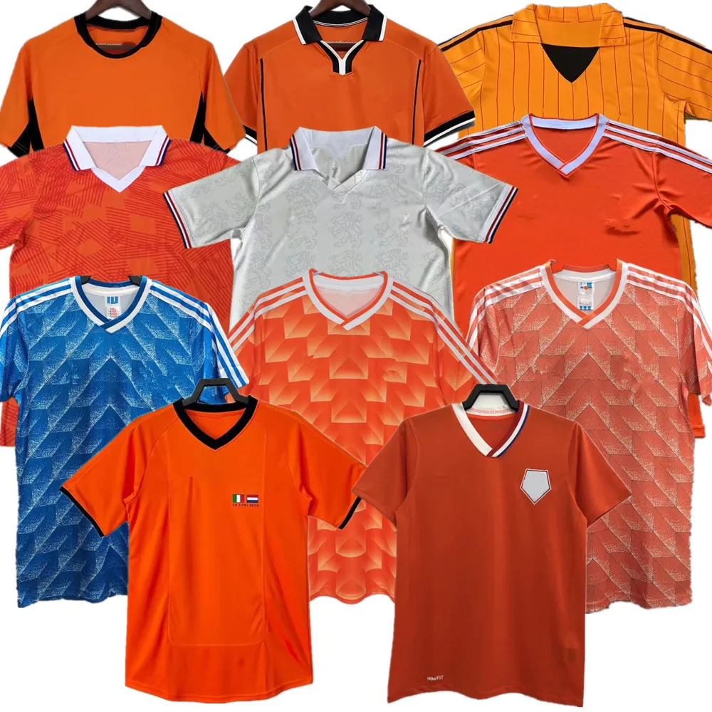 1974 86 88 Maglie da calcio retrò Van Basten 95 97 98 Bergkamp Gullit Rijkaard Davids Shirt Football SeedErf Kluivert Cruyff Sneijder Paesi Bassi