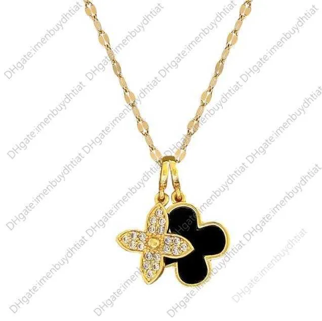 Colliers de pendentif FNLB Fashional Nouveau collier de créateur de luxe pour femmes fleurs de mode Fourleaf Clover 18K Gold