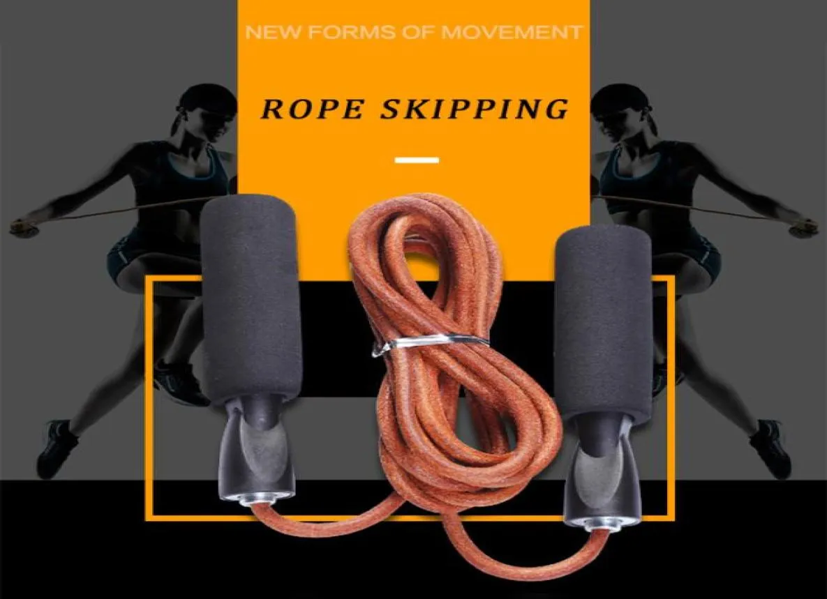 Cowhide Rope Leather Skip Rope Cord速度フィットネス有酸素運動運動装置調整可能なスキップスポーツジャンプロープ6580126