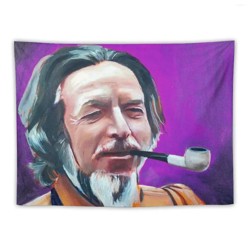 Tapisseries Alan Watts | Peinture de tapisserie édition violette, accessoires de décoration de maison, esthétique de pièce