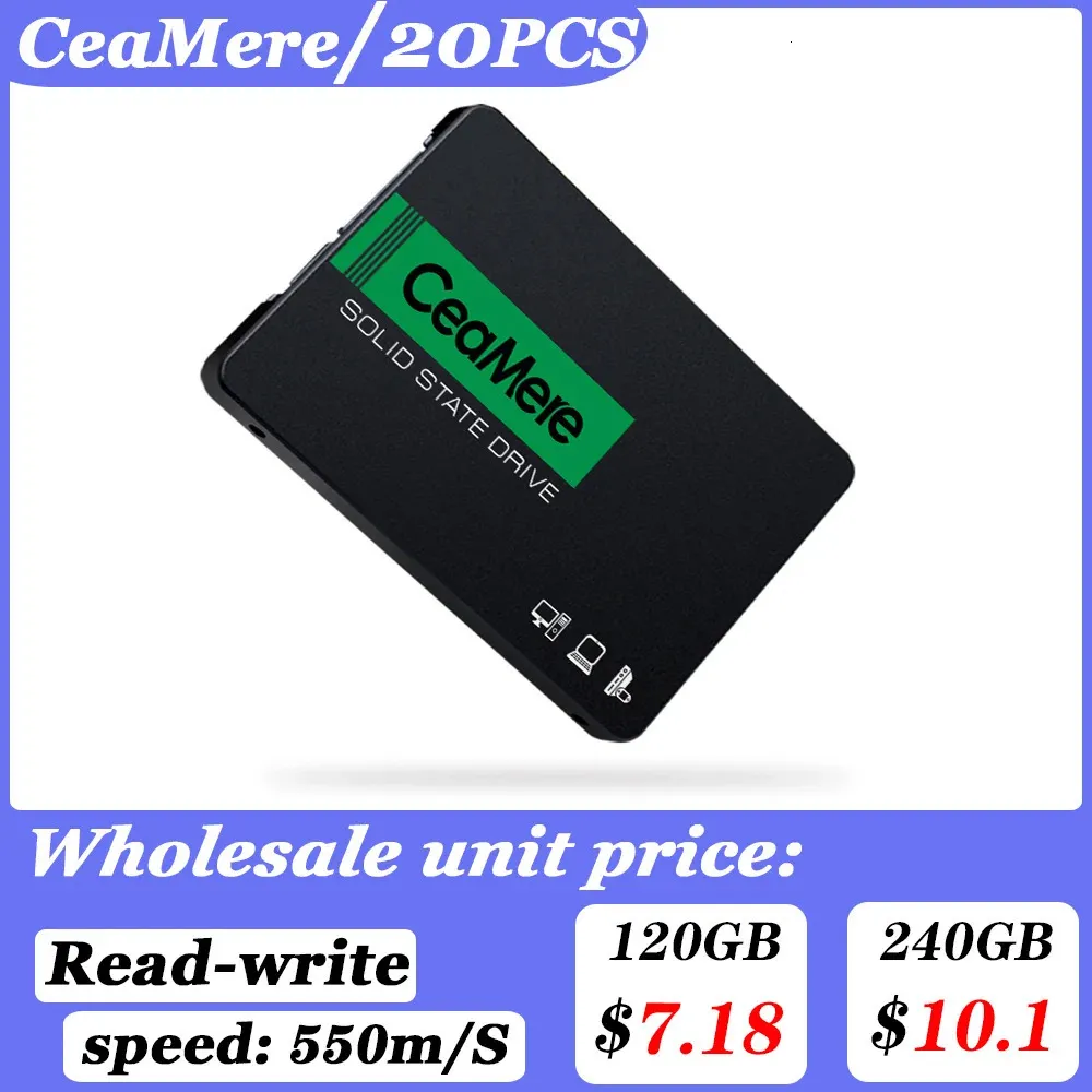 CeaMere Sata3 SSD 20 шт. 120 ГБ 2,5 SSD 128 ГБ 240 ГБ 256 ГБ жесткий диск 480 ГБ 512 ГБ HDD внутренний жесткий диск для ноутбука 231220