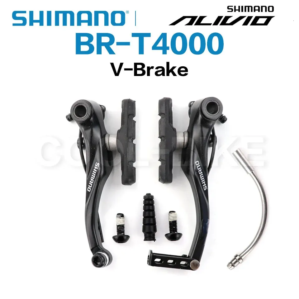 SHIMANO BR T4000 Alivio Linear V Brake Bicycle BRT4000 Upgraded BRM422 Black Silver Front Rear Set 231221