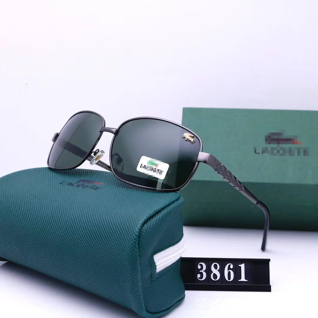 Stylish Crocodile sunglasses for women Designer square frame metal mirror legs Flat light mirror Fishing sunglasses for men