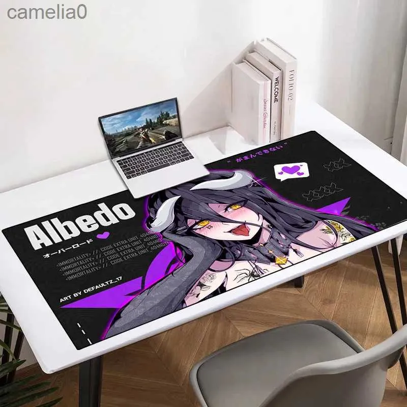 Mouse Pads Bilek Rests Büyük Mouse Pad Gamer Albedo Anime Seksi Kızlar Kauçuk Mat Mausepad Oyun Dizüstü Dizüstü Bilgisayarlar PC Aksesuarları Deskmat Mousepad Mats Klavyesi231221