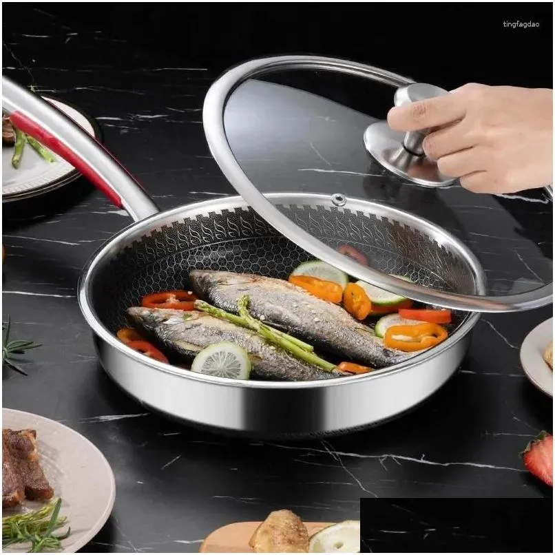 Pans Home Mti-функциональная стейк-сковорода без стика пирог Stemlet Omelet Products Fring 316 Drop Drop Drop Garden Kitc Dhoy6