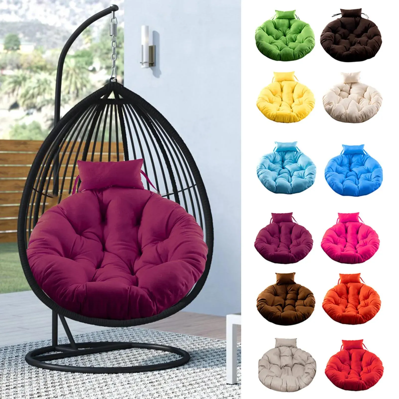 Coussin hamac chaise swing chaise coussin de chaise suspendue coussin coussin de swing doux amical pour balcon extérieur intérieur