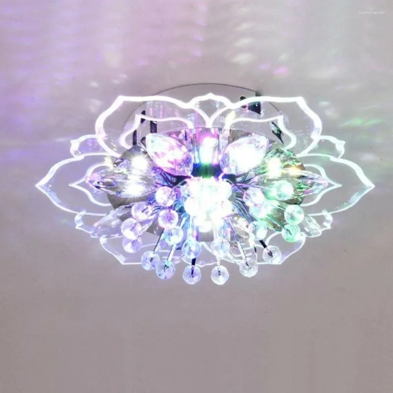 Avizeler çiçek şekli tasarım asılı avize 9w LED kristal tavan ışığı oturma odası mutfak dekorasyon aydınlatma lambası