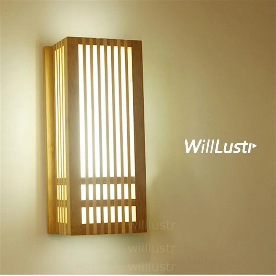 LED Bamboo Wall Sconce Wood Lamp Japan Style Lighting Roofm Restaurant Bar Cafe El Bedroom Hall Izakaya Lobby Natural BAM251L