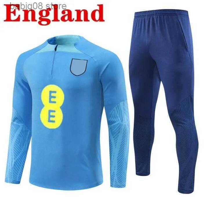 Fani na szczycie TES 2023 Englands Tracksuit Soccer Jersey Training Kane Sterling Rashford Sancho Grealish 22 23 Męskie dzieci National Football Tracksuits Zestawka