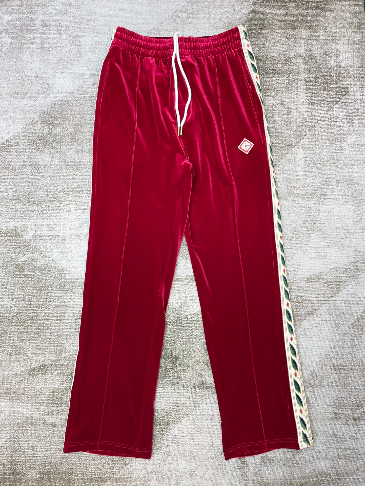 Mens Nyaste samling Designer Vackra röda spår Jogging Pants ~ US Size Pants ~ Toppar Mens Yoga Joggers Track Sweat Pants