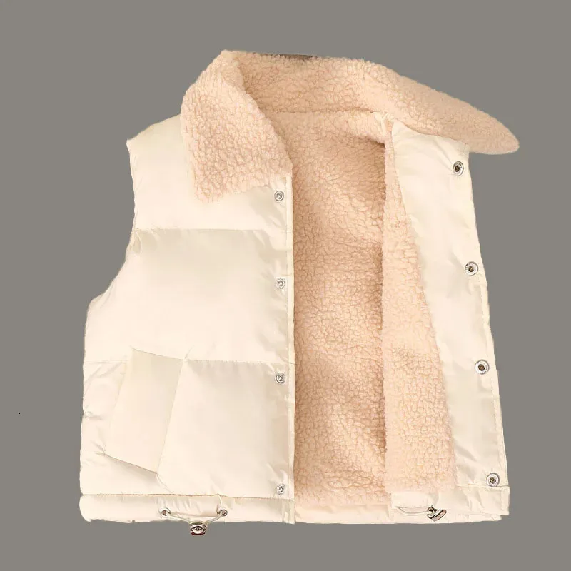 Sonbahar Kış Kuzusu Polar Sıcak Ceket Yeleği 2-10 Yaşındaki Erkek Kız Kürk Yaka Kürklü Ceket Moda Sporları Çocuk Giysileri 231221