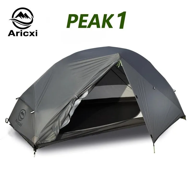 SHÉTRES ARICXI Tente de camping ultralien extérieur 3/4 Saison 1 Single Personne Professionnel 15D Nylon Silicon Tent Barracas Para Camping