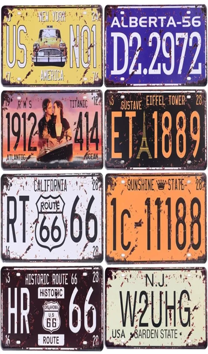 الطريق 66 رقم السيارة ترخيص اللوحة المعدنية لافتة خمر فرنسا الولايات المتحدة الأمريكية البرازيل المكسيك اللوحة الصفيح علامات الرجعية القهوة طريق 66 Wall2860607