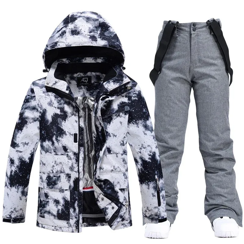 Tute da sci per donna uomo outdoor inverno impermeabile ispessito snowboard set tuta antivento termico abbigliamento da sci completo 231220