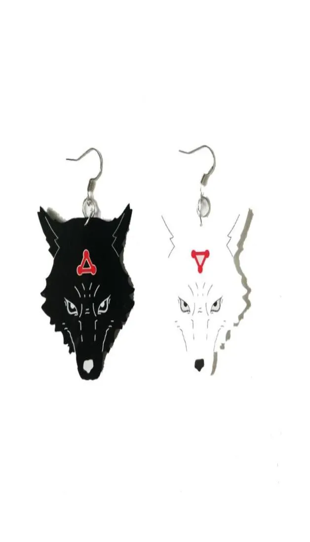 Chandelier en peluche Jujutsu Kaisen Cosplay Boucles d'oreilles anime noirs Blanc Dogs Divin Megumi Fushiguro9890234
