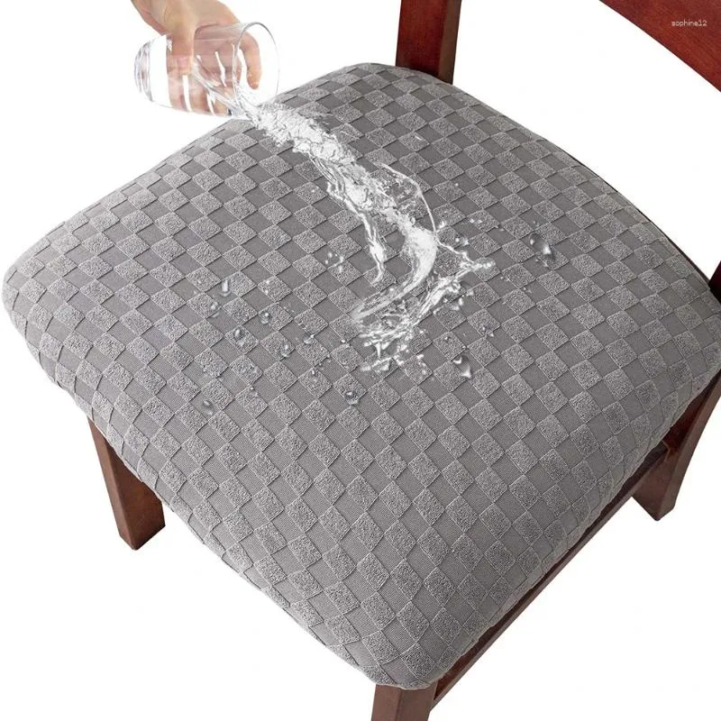 Chair Covers Durable Stretch Jacquard Dining Room Seat Removable Washable Elastic Upholstered Cushion Slipcover