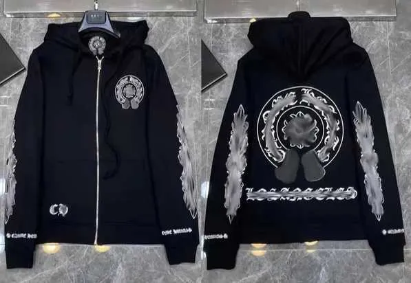 2023 Tasarımcı Erkek Hoodies Chrome Kış Kalp Heart Hoodie Ch Uzun Kollu Ceket Gevşek Kapşak Kapşonlu Erkekler Kadın Hip Hop Chromees Kalpleri Beyaz F1