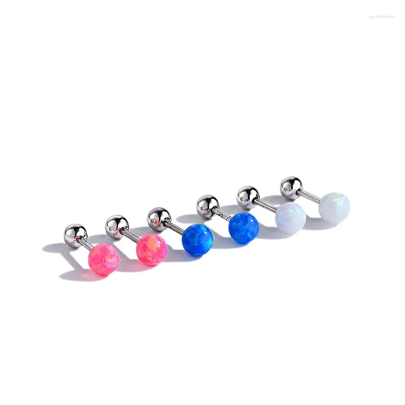 Boucles d'oreilles Uniorsj en argent Sterling 925, mignonnes et ravissantes perles à vis opale blanche bleue rouge pour femmes, bijoux de perçage, cadeaux