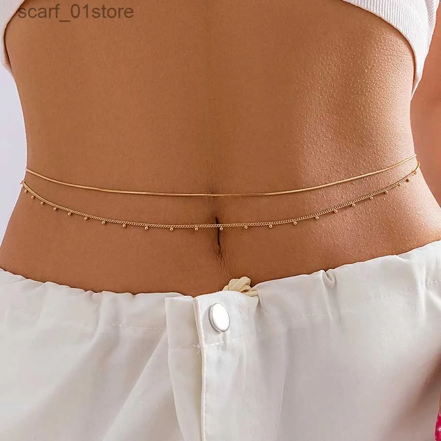 Waist Chain Belts Ingemark Boho Sexy Snake Bone Chain Waist Belly Belt for Women Summer Bikinis Vintage Ball Pendant Bo Jewelry Accessories NewL231221