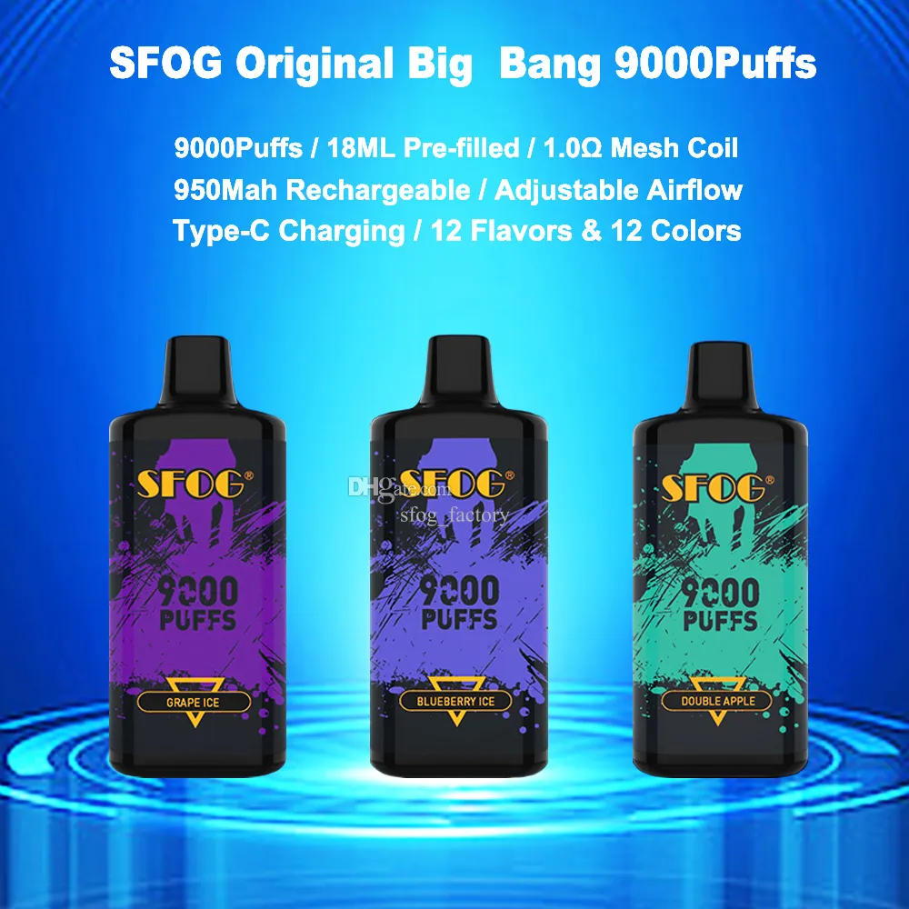 SFOG Original Puff 9000 Disposable E Cigarette Big Bang 9000 Puffs Vape