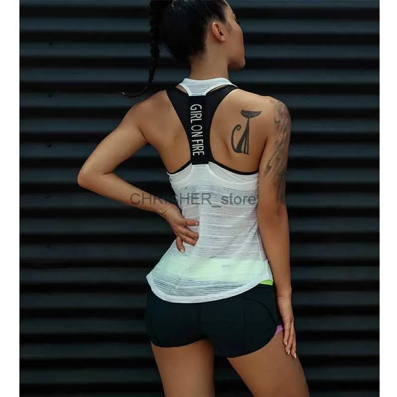 Yoga outfit Women Sport Tank Tops för Gym Vest Top Fitness Sleeveless T Shirt Sports Wear Yoga Tank Top Clothes Gym Vest Running Workoutl231221