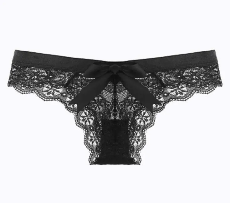 Lace Stretch Underwear Young Girls Sameless Briefs Panties Sexy Transparent Underwears for Women Sex Low Waist Lingerie Black Whit8976577